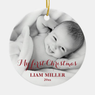 Personalised Babys First Christmas Photo Ornament