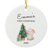 Personalised Baby's First Christmas, Rabbit Gift