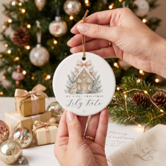 Personalised Baby's First Christmas Tree Ceramic Ornament