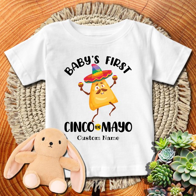 Personalised Baby's First Cinco de Mayo Baby T-Shirt (Creator Uploaded)