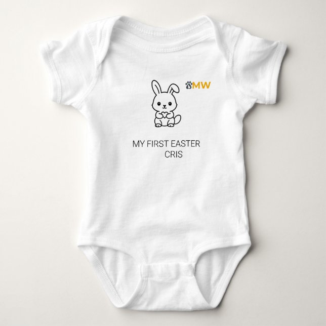 Personalised Baby's First Easter Bunny Bodysuit -  (Front)