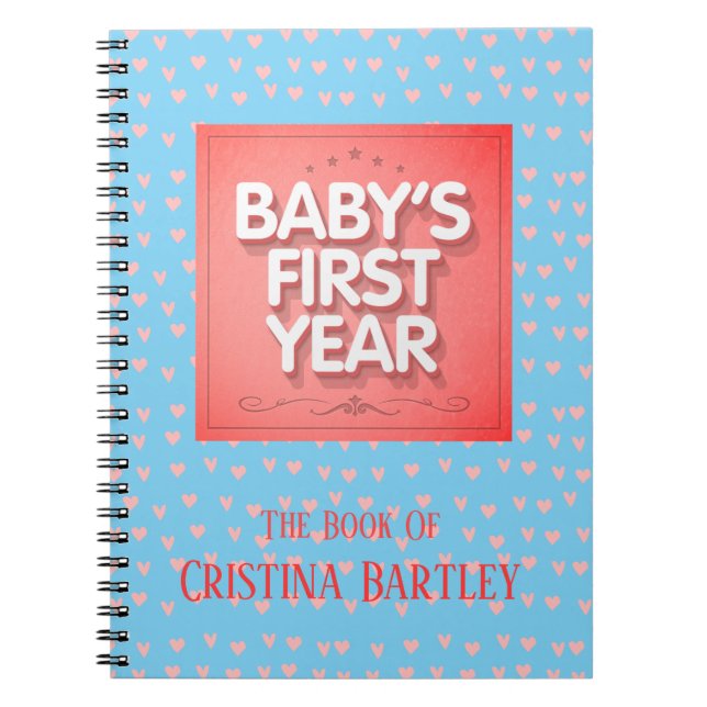 Personalised Baby's First Year Notebook (Front)
