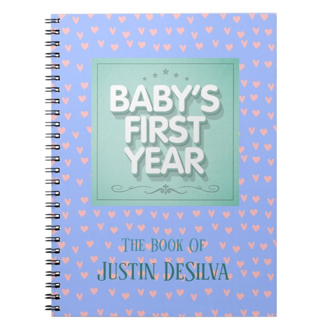 Personalised Baby's First Year Notebook (Front)