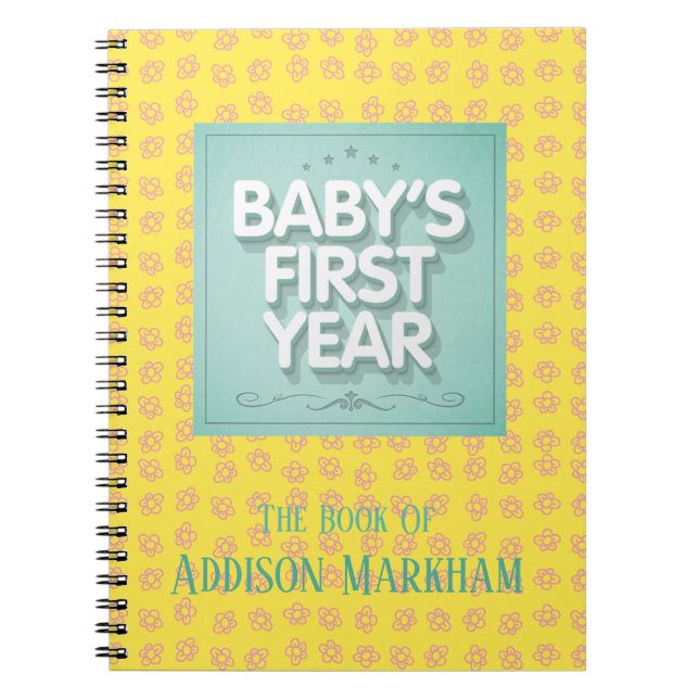 Personalised Baby's First Year Notebook (Front)