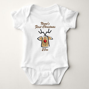 Personalised Baby's Name First Christmas Baby Bodysuit