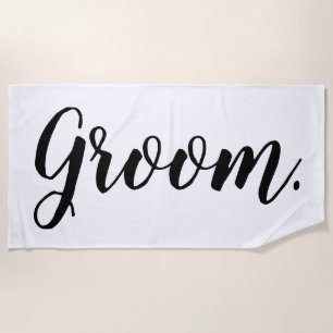 Personalised Bachelor Groom Beach Towel