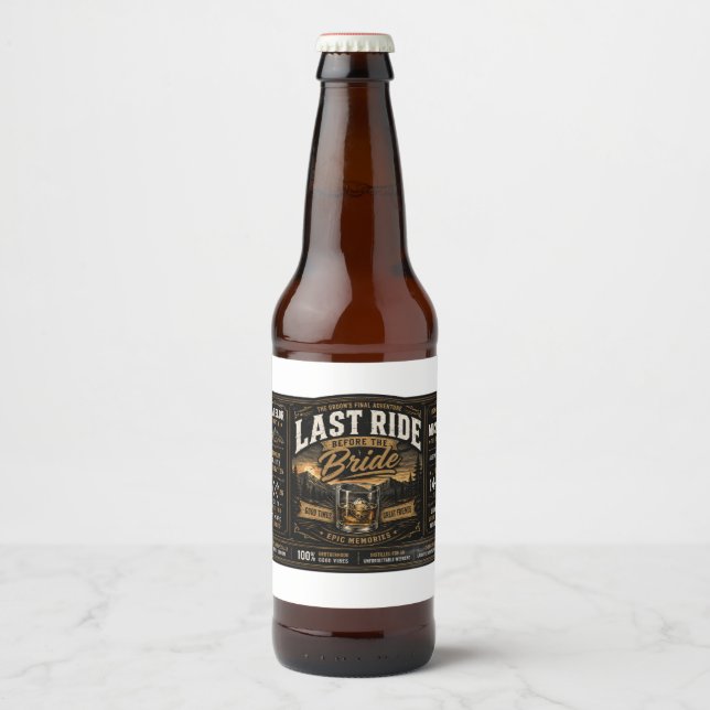 Personalised Bachelor Party Beer Bottle Label (Front)