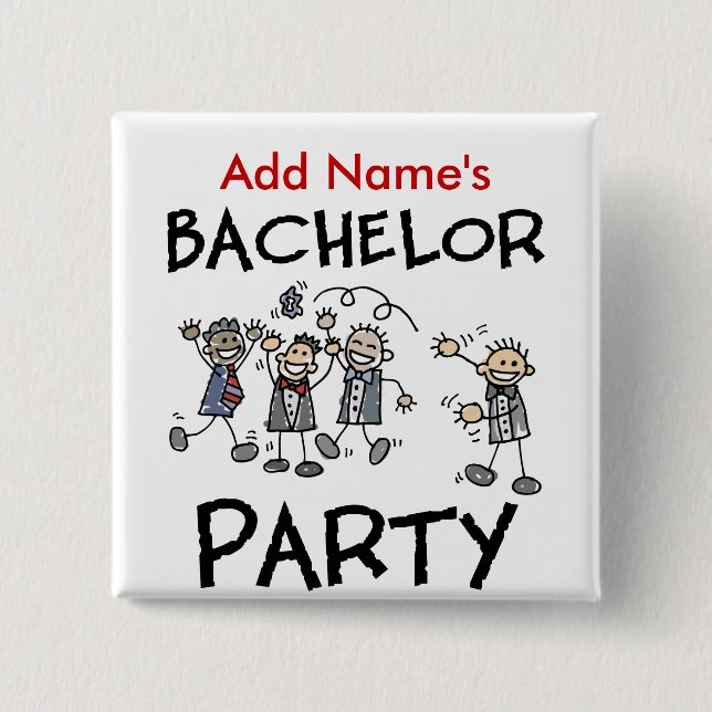 Personalised Bachelor Party Buttons (Front)