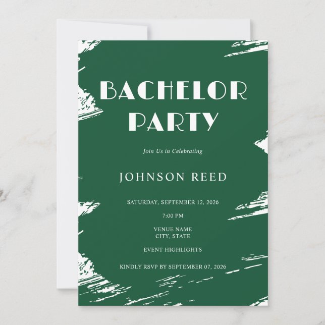 Personalised Bachelor Party Invitation  Card (Front)