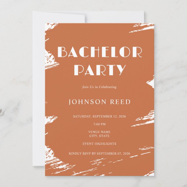 Personalised Bachelor Party Invitation  Card (Front)