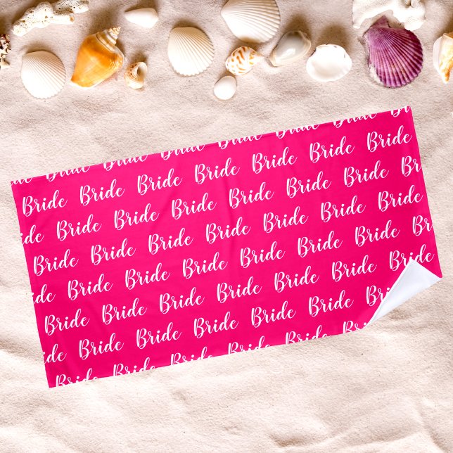 Personalised Bachelorette Bride Pattern Beach Towel (Creator Uploaded)