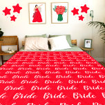 Personalised Bachelorette Bride Pattern Fleece Blanket<br><div class="desc">Personalised Bachelorette Bride pattern blanket gift for bride</div>