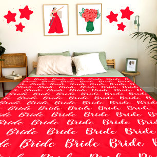 Personalised Bachelorette Bride Pattern Fleece Blanket
