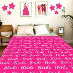 Personalised Bachelorette Bride Pattern Fleece Blanket<br><div class="desc">Personalised Bachelorette Bride pattern blanket gift for bride</div>