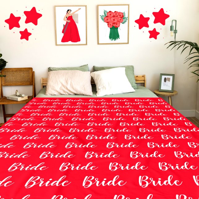 Personalised Bachelorette Bride Pattern Fleece Blanket (Creator Uploaded)