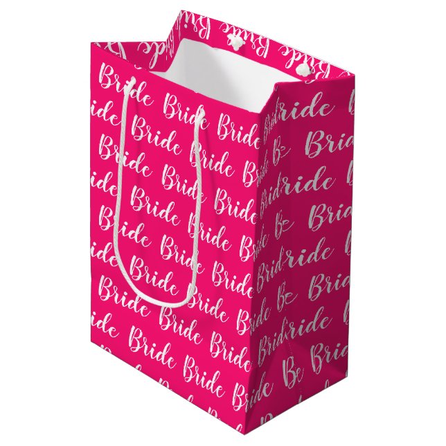 Personalised Bachelorette Bride Pattern Medium Gift Bag (Front Angled)