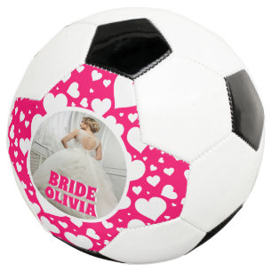 Personalised Bachelorette Bride Photo Soccer Ball