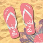 Personalised Bachelorette Bride Thongs<br><div class="desc">Personalised Bachelorette Bride flip flops gift for bride.</div>