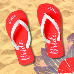 Personalised Bachelorette Bride Thongs<br><div class="desc">Personalised Bachelorette Bride flip flops gift for bride.</div>