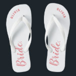 Personalised Bachelorette Bride Thongs<br><div class="desc">Personalised Bachelorette Bride flip flops gift for bride.</div>