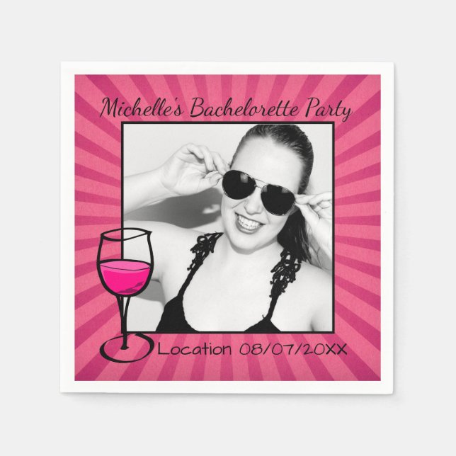Personalised Bachelorette Frame Napkin (Front)