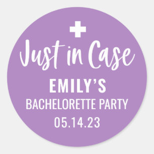 Personalised Bachelorette Just in Case  Classic Round Sticker