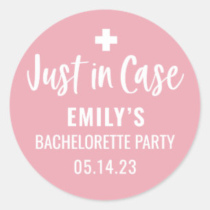 Personalised Bachelorette Just in Case  Classic Round Sticker