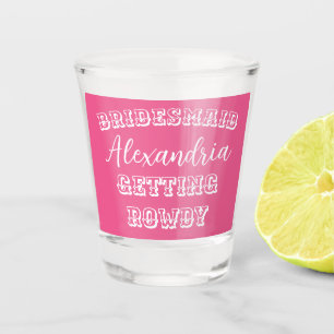 Personalised Bachelorette Party Bridesmaid Pink Shot Glass
