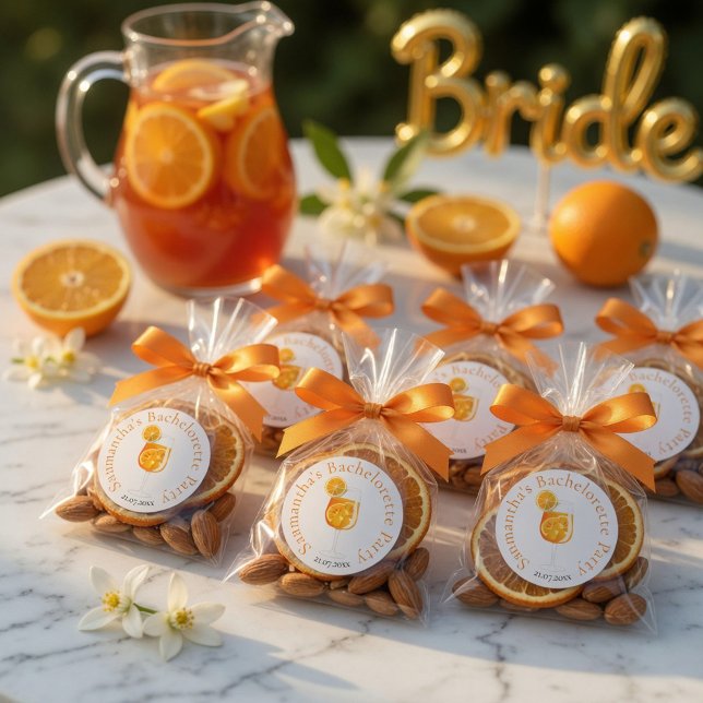 Personalised Bachelorette Party Favour Classic Round Sticker (Creator Uploaded)