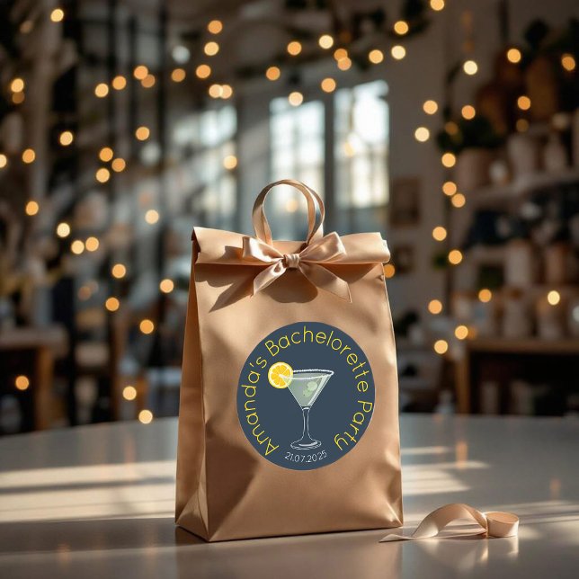 Personalised Bachelorette Party Favour Classic Round Sticker (Creator Uploaded)