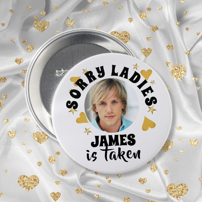 Personalised Bachelorette Party Grooms Face Photo 7.5 Cm Round Badge (Personalized Bachelorette Party Grooms Face Photo Button)