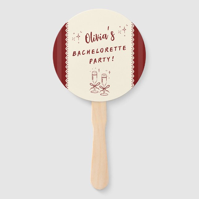 Personalised Bachelorette Party Hand Fans (Front)