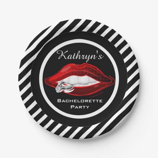 Personalised Bachelorette Party Paper Plate (Front)