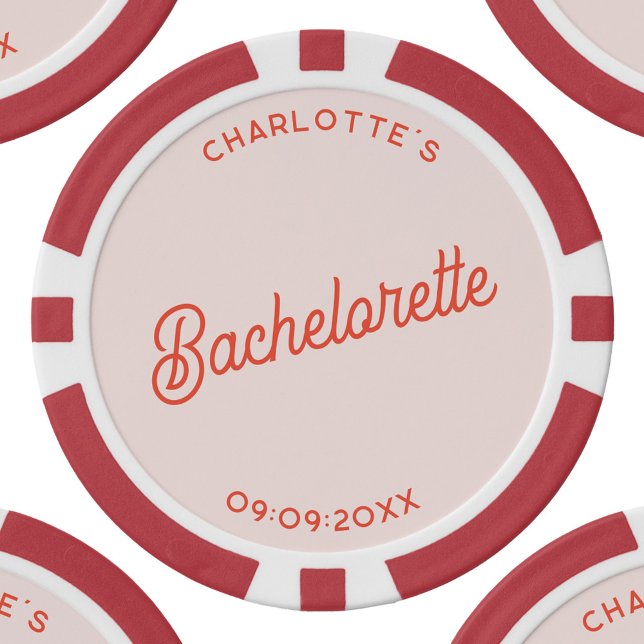 Personalised Bachelorette Party Poker Chips (Personalized custom text bachelorette party poker chips)