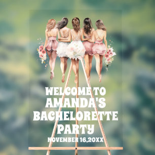 Personalised Bachelorette Party Welcome Acrylic Sign