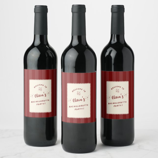 Personalised Bachelorette Party Wine Bottle Labels (Bottles)