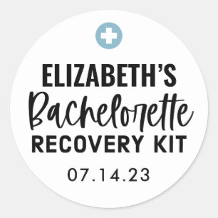 Personalised Bachelorette Recovery Kit  Classic Round Sticker