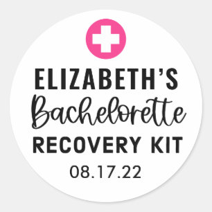 Personalised Bachelorette Recovery Kit  Classic Round Sticker