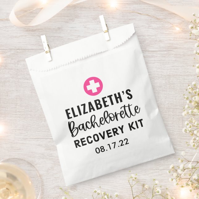 Personalised Bachelorette Recovery Kit Favour Bag (Clipped)