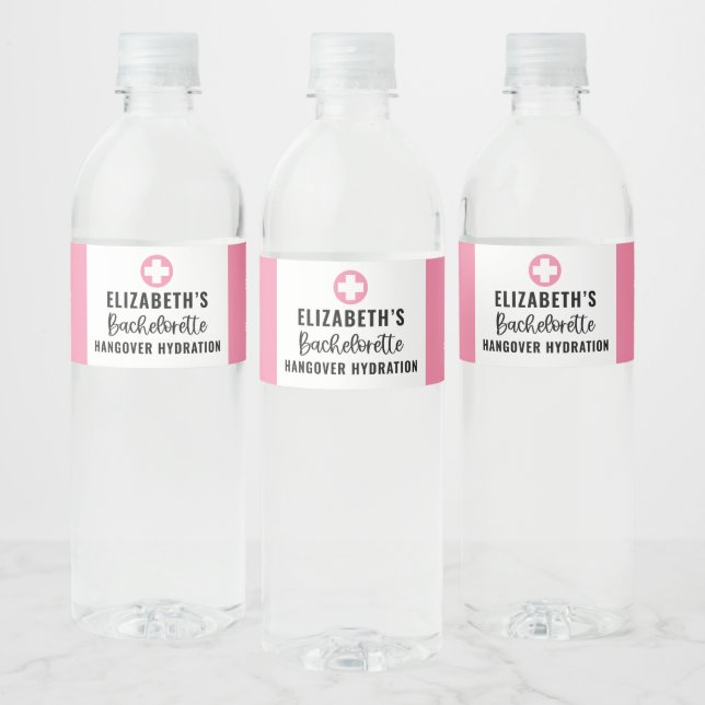 Personalised Bachelorette Recovery  Water Bottle Label (Bottles)