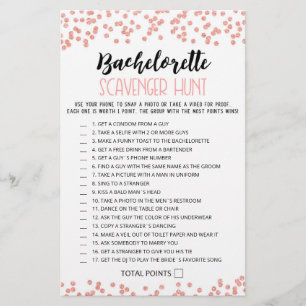 Personalised Bachelorette Scavenger Hunt game