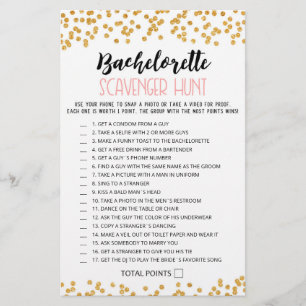 Personalised Bachelorette Scavenger Hunt game