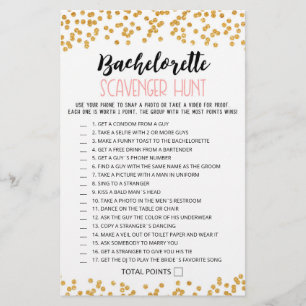 Personalised Bachelorette Scavenger Hunt game