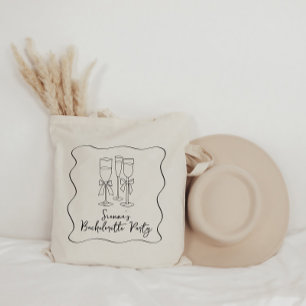 Personalised Bachelorette Tote Bag Ribbon Bow