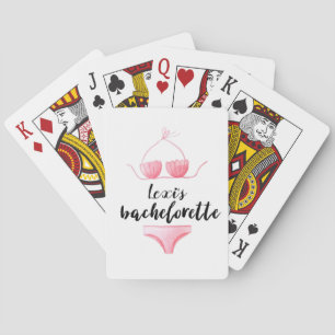 Personalised Bachelorette Watercolor Favour Gift Playing Cards
