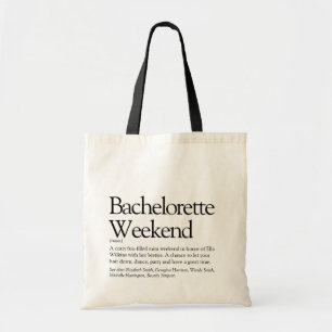 Personalised Bachelorette Weekend Definition Tote Bag