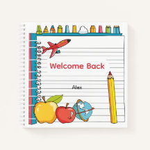 Personalised Back to School Apple Notebook for Kid