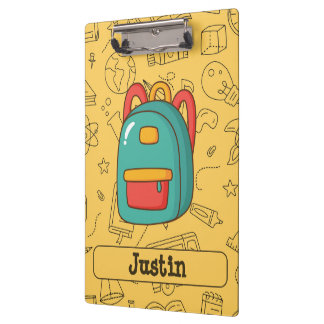 Personalised Back to School Backpack & Doodles Clipboard