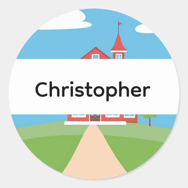 Personalised Back to School Building Name Stickers (Front)