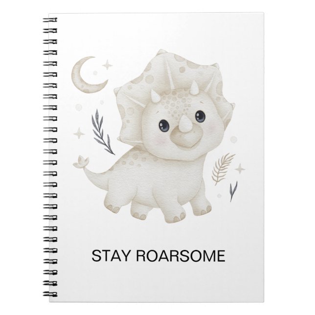 Personalised Back to School Dinosaur Notebook (Front)